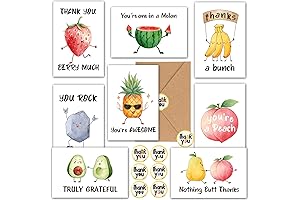 Humorous Thank You Cards Pack With Envelopes and Stickers for Teachers