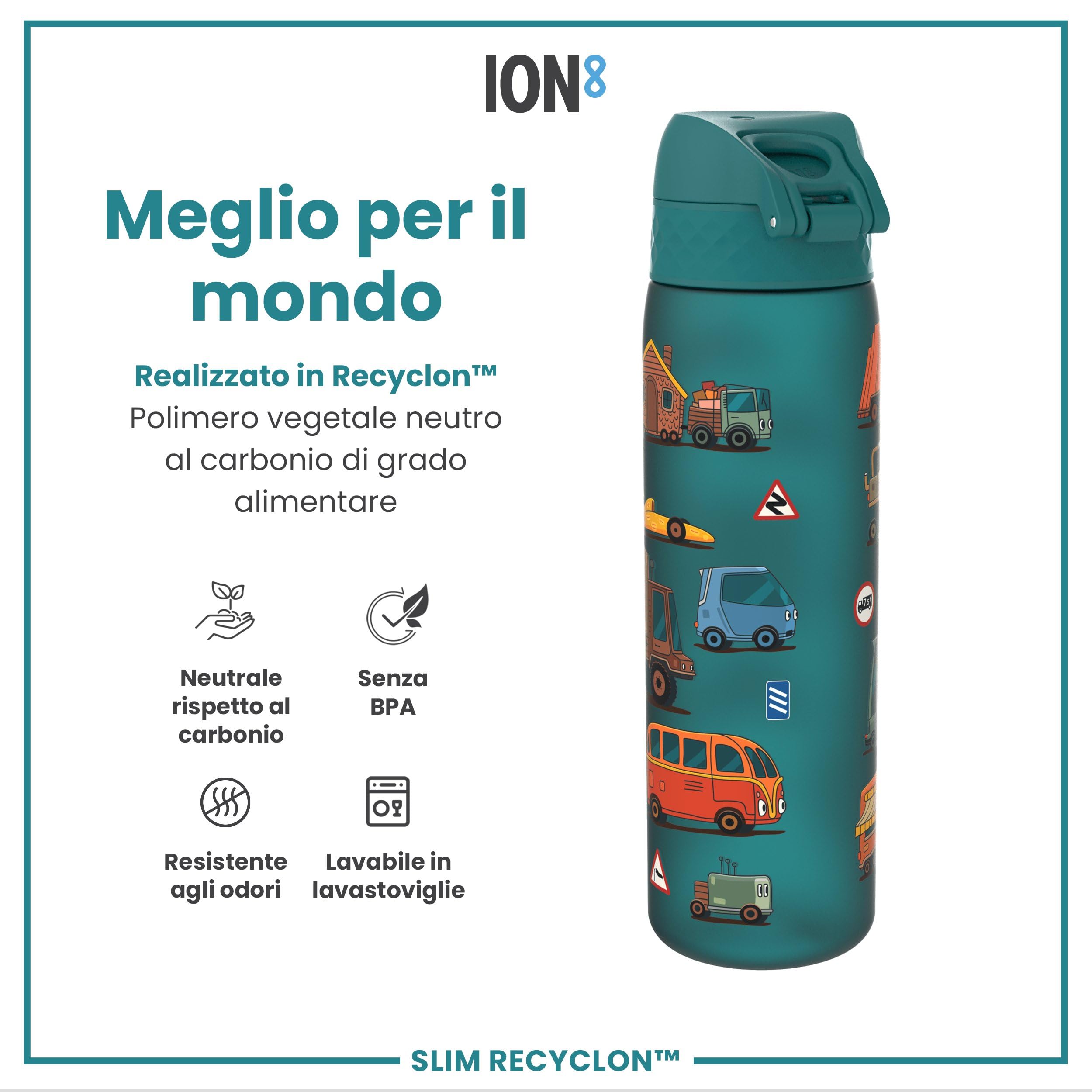 Borraccia ION8 500ml Antiperdita - Senza BPA, Lavabile In Lavastoviglie, Con Maniglia E Design Spaziale - Foto 8