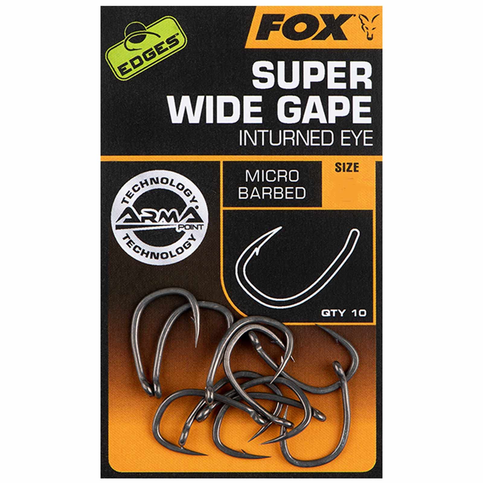 Fox Edges Super Wide Gape Inturned Eye Micro Barbed Hook