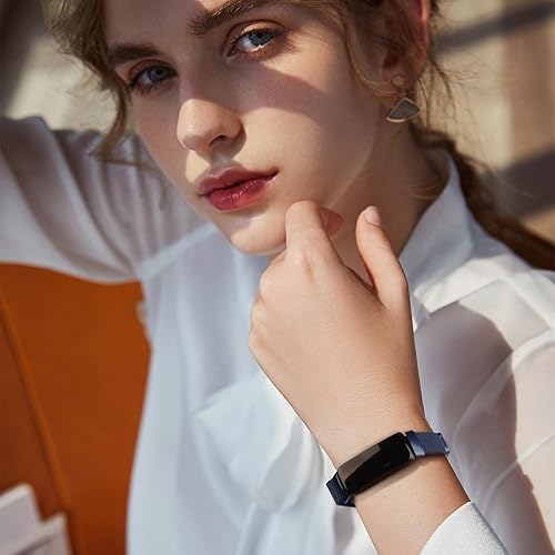 Miniatura 5 de Vanjua Correas de repuesto para Fitbit Inspire 3 para mujeres y hombres, correa de malla de metal de acero inoxidable, ajustable, correa magnética