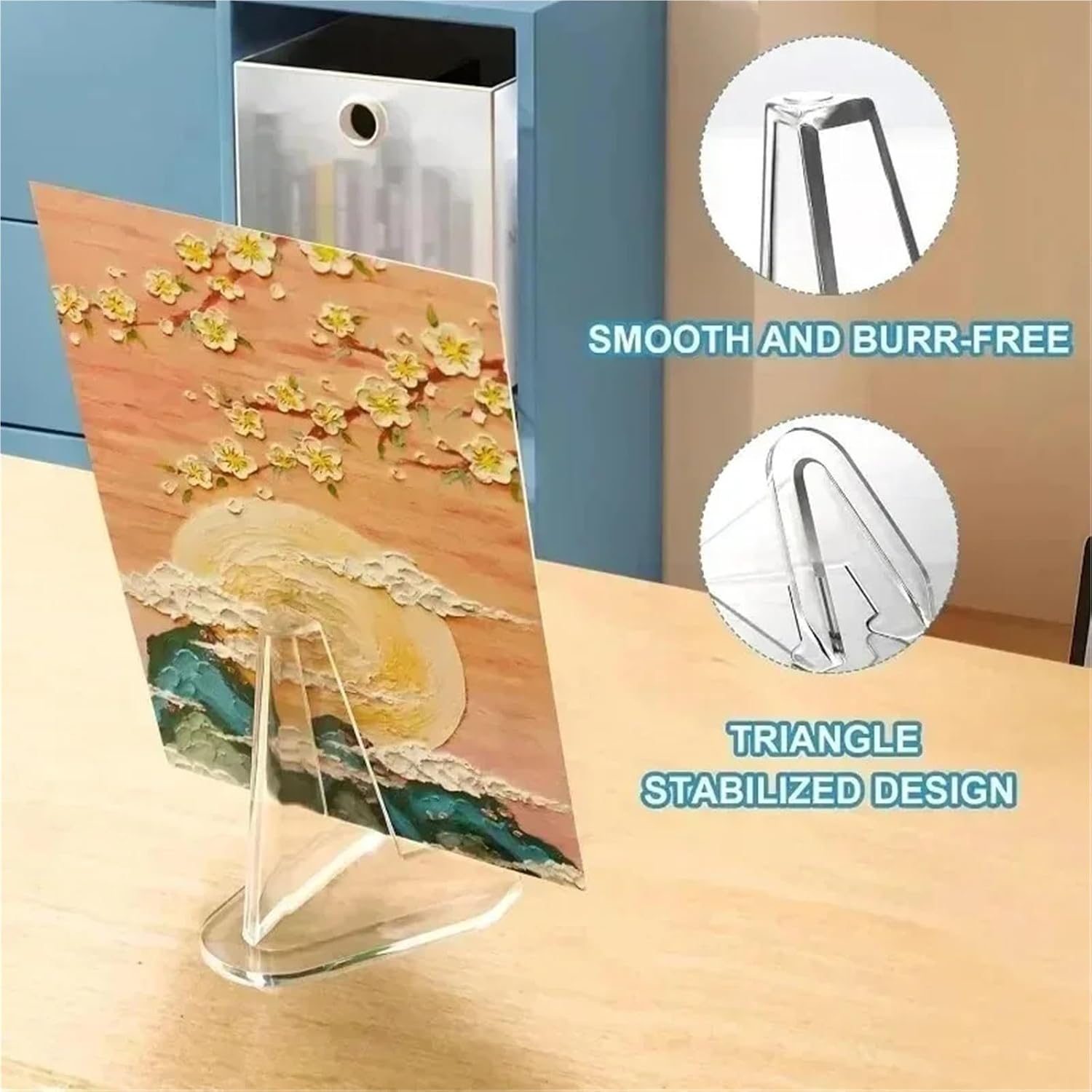 Arcylic Card Display Stands Graded Card Display 100PCS Triangular Card Display Stand Mini Acrylic Picture Holder Stands for Coin Sports Cards Display