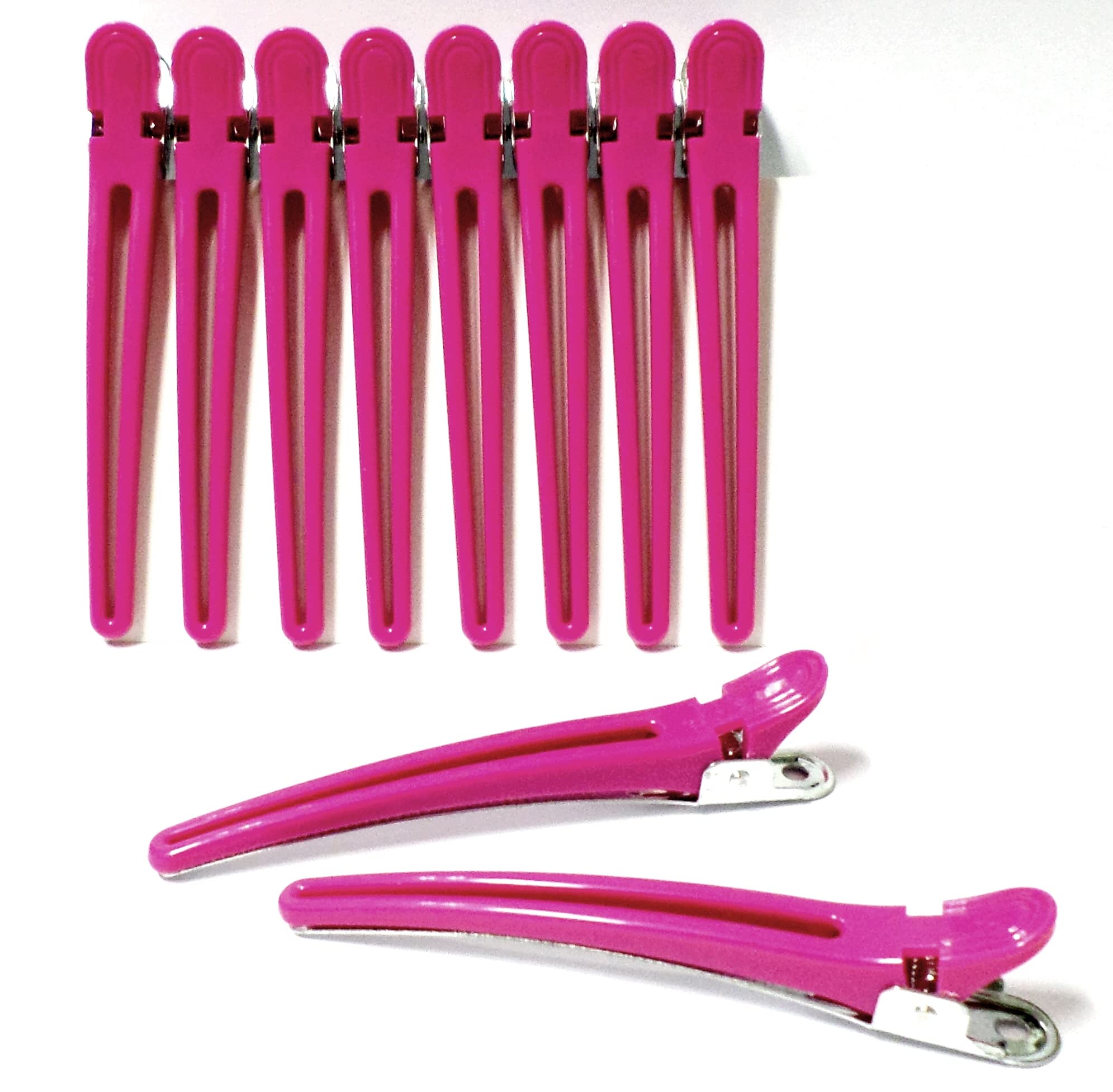 FP Kombi-Clips 10 Stück – Haarclips Zum Abteilen & Festhalten, Pink (ca. 100 Mm)