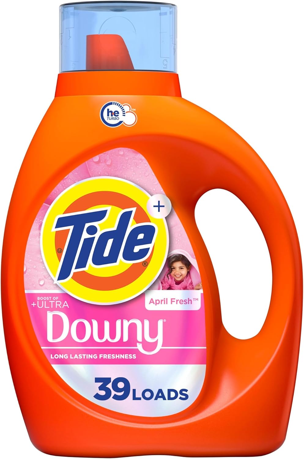 Tide Plus Boost of Ultra Downy Liquid Laundry Detergent, April Fresh Scent, 39 Loads, Laundry Detergent Liquid with Long-Lasting Freshness, 1.62 L