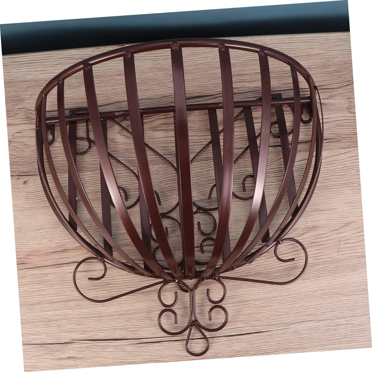 GANAZONO Railing Planters Outdoor Balcony Metal Wall Planter Basket Hanging Plant Basket Holder Half Round Hanging Baskets for Porch Balcony Fence Decor Bronze