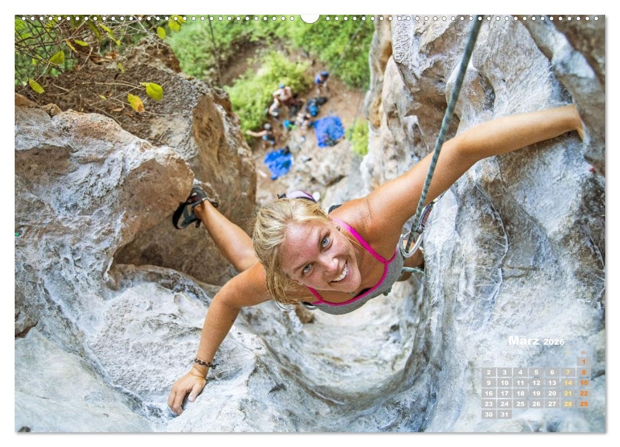 Bouldern: Klettern extrem (hochwertiger Premium Wandkalender 2026 DIN A2 quer), Kunstdruck in Hochglanz: Bouldern: Fingerübungen an der Steilwand - Klettern am Limit (CALVENDO Sport)