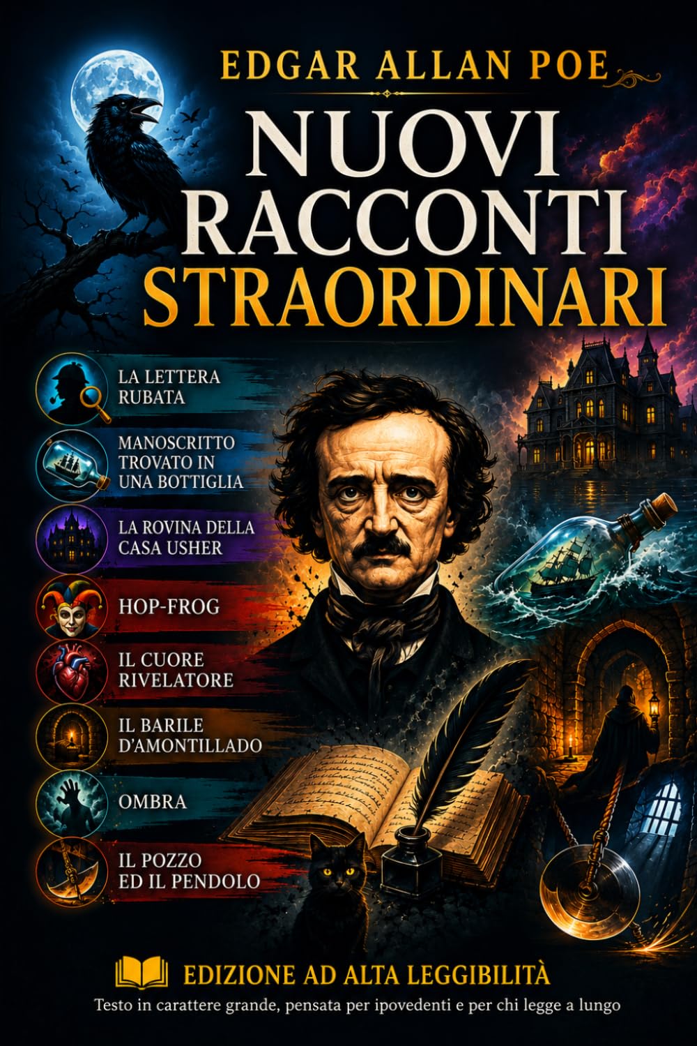 NUOVI RACCONTI STRAORDINARI: Otto racconti di Edgar Allan Poe - Alta leggibilità