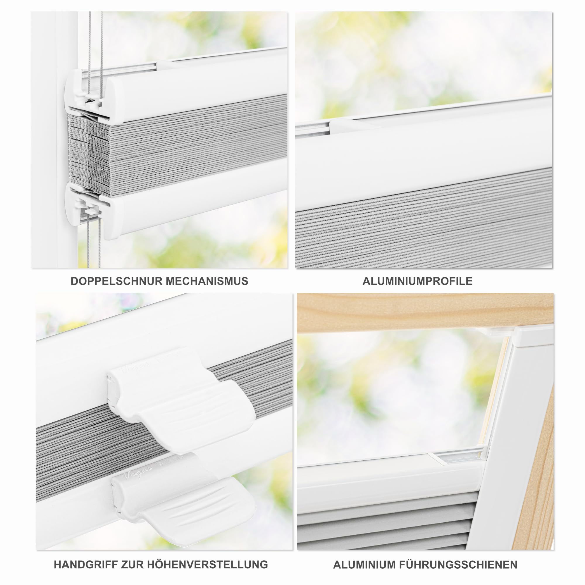 Estika Store plissé occultant pour fenêtre de Toit avec perçage sur Mesure - 7 Couleurs de Tissu, 3 Couleurs de profilés, Largeur 30-120 cm, Hauteur 50-149 cm - Store intérieur Thermique