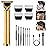 Hair Clippers for Men, Hair Trimmer T Blade Trimmer Zero Gapped Trimmer, Cordless Rechargeable Beard Trimmer Shaver Hair Cutting Kit with Ear Spoon Tool Set (Gold)