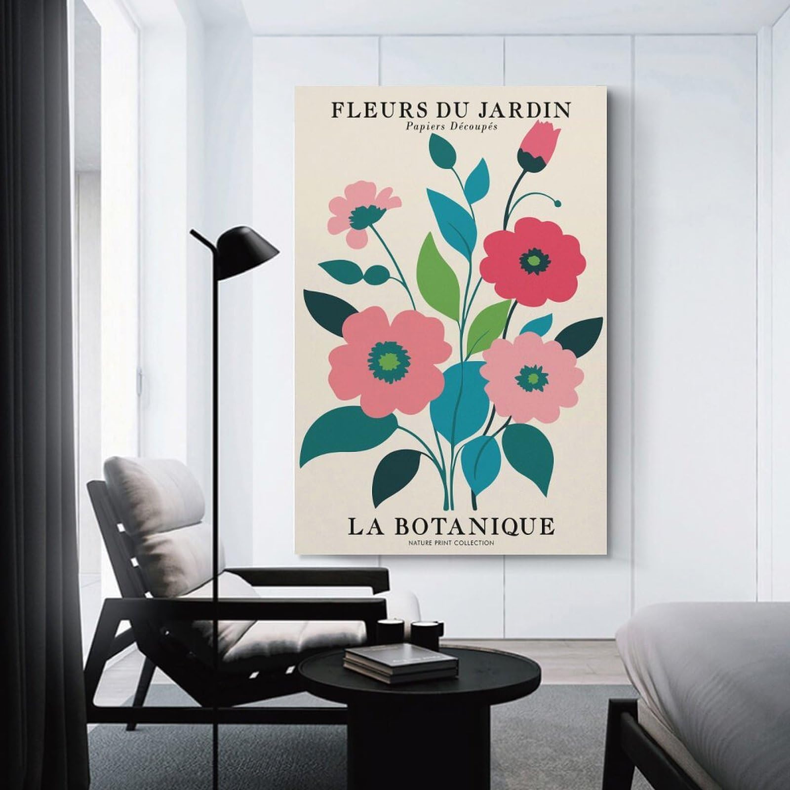 Junmoney Decorative Wall Artwork Floral Bouquet Illustration, 20x30inch(50x75cm), for Calm Bedrooms, Home Corners Or Flats, An Easy Wall Refresh for Bedrooms
