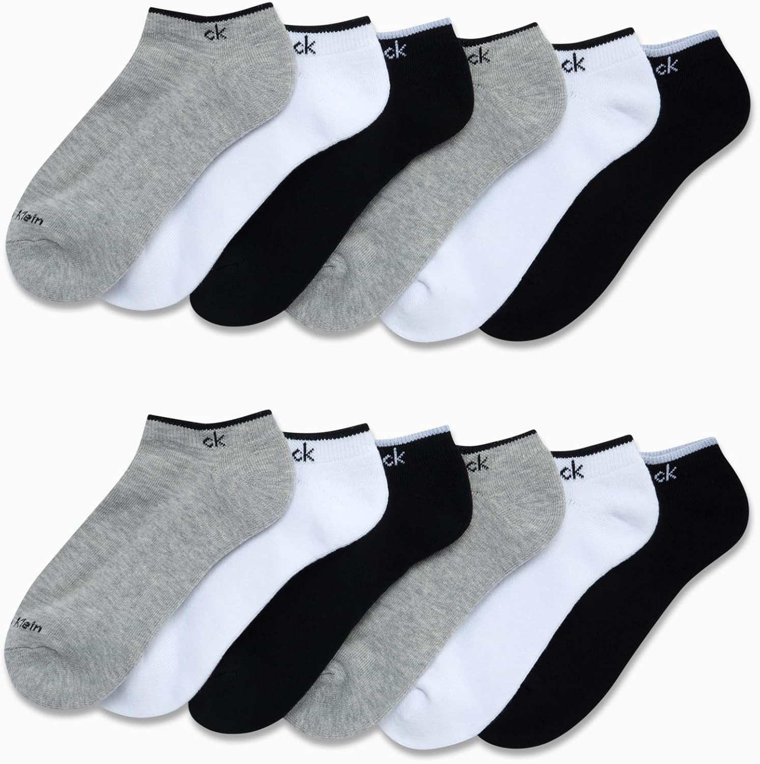 Calvin Klein Womens No Show Socks - 12 Pack Breathable Lightweight Athletic Low Cut Running Socks for Women
