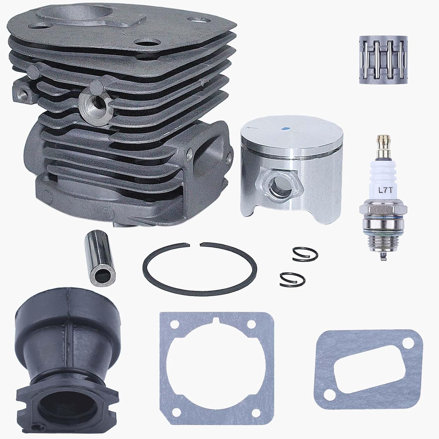Nikasil Plated Cylinder Piston Kit Gasket Fit Husqvarna 350 351 353 346XP (44mm) Chainsaw Intake Manifold Needle Bearing Spark