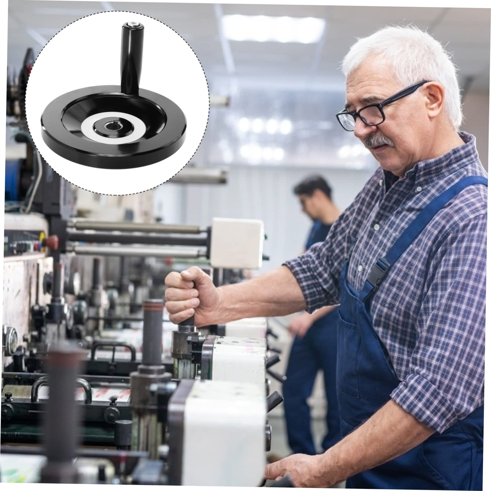 OUNONA Hand Wheel Hammer Drill Handle Wheel with Handle Disassemble Wheel Shaking Wheel Handwheel Hand Crank Revolving Wheel Hand Round Wheel Bakelite Black