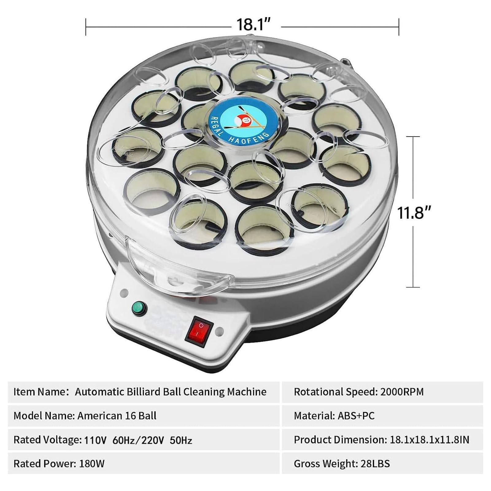 Pool Ball Polisher YANMEIYA Pool Ball Cleaner Machine - Electric Pool ...