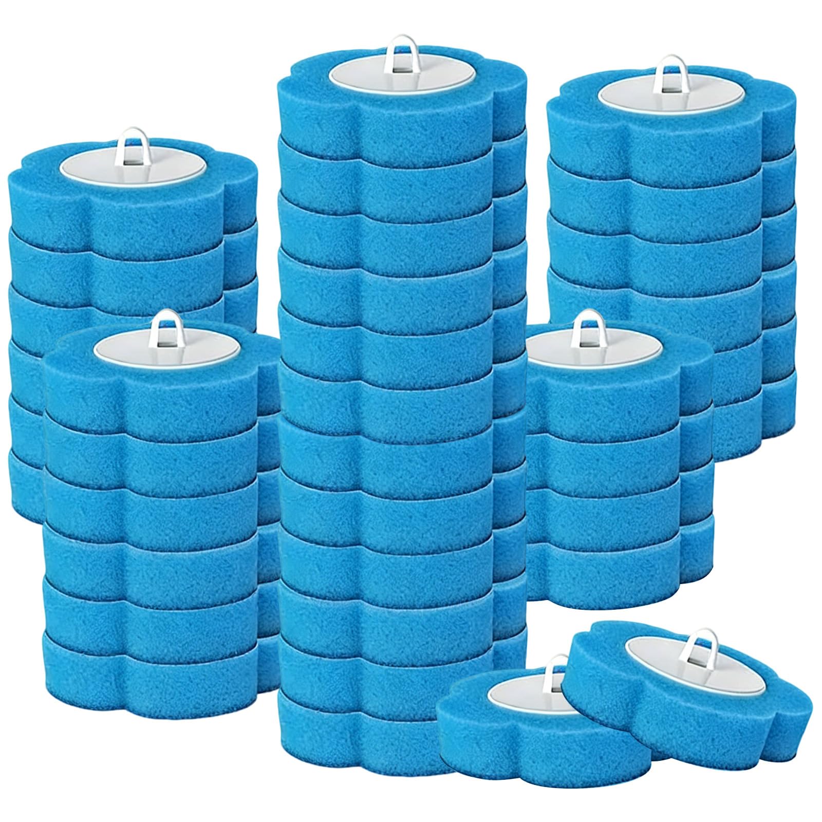 36 Pcs Disposable Toilet Brush Replacement Head, Toilet Wand Disposable Refill Heads, Disposable Replacement Head suitable for for Home Bathroom Kitchen (Blue)