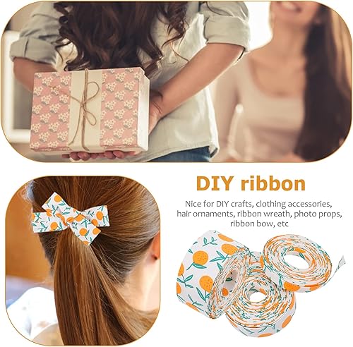 Miniatura 5 de 3 rollos de cinta de envoltura de patrón de frutas 5M DIY cinta de arpillera con cable para decoración de embalaje de fiesta festival