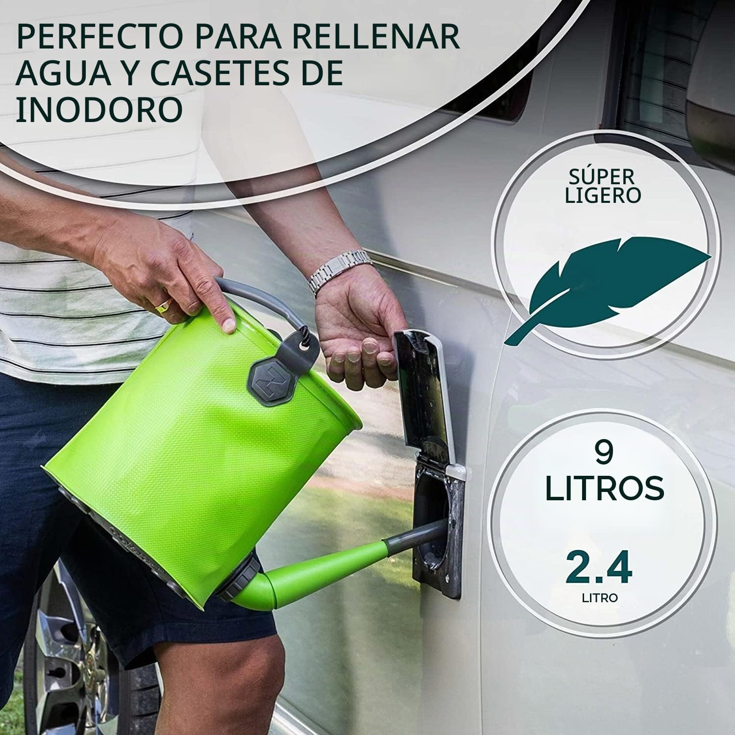 Colapz Regadera Plegable 7L y Cubo 9L para Camping y Jardín | Riega tus plantas o llena depósitos fácilmente con una solución compacta y práctica