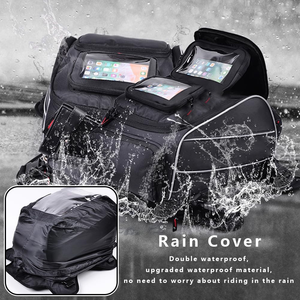 Bolsa Deposito Moto para Kawasaki Stockman 2012-2022, Bolsa Tanque para Motocicleta Bolsillo Frontal Transparente para Guía Navegación Viaje