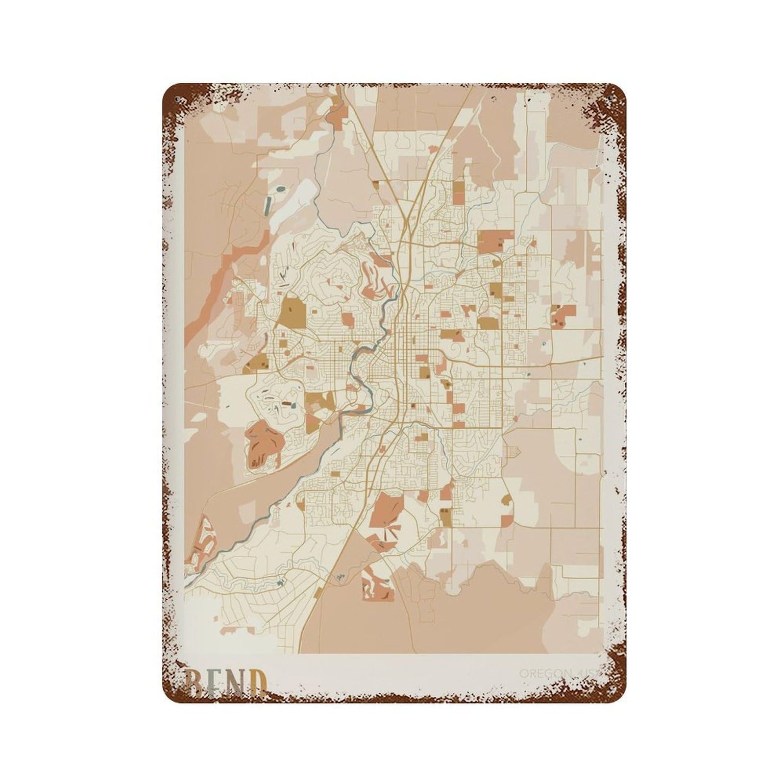 xiaoxiaoshen Bend Map Oregon Travel Gift Boho (2) Wall Decor Art Metal Tin Poster Modern Home Decor Art Home Bar Shop Decorations Vintage Sign 40x30cm