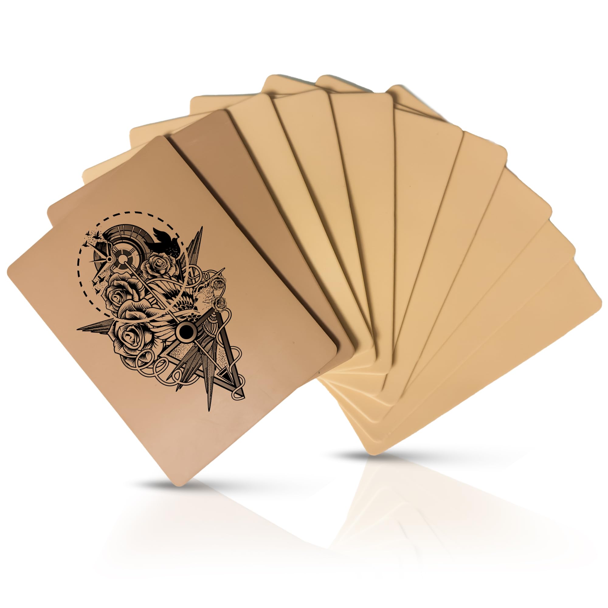 3mm Tattoo Practice Fake Skin - 12 pack, 2 Skin Tones, Double-Sided, Individually Wrapped, 5.5 x 7.3 inch - Ideal for Tattoo Apprentice, Beginners and Artists