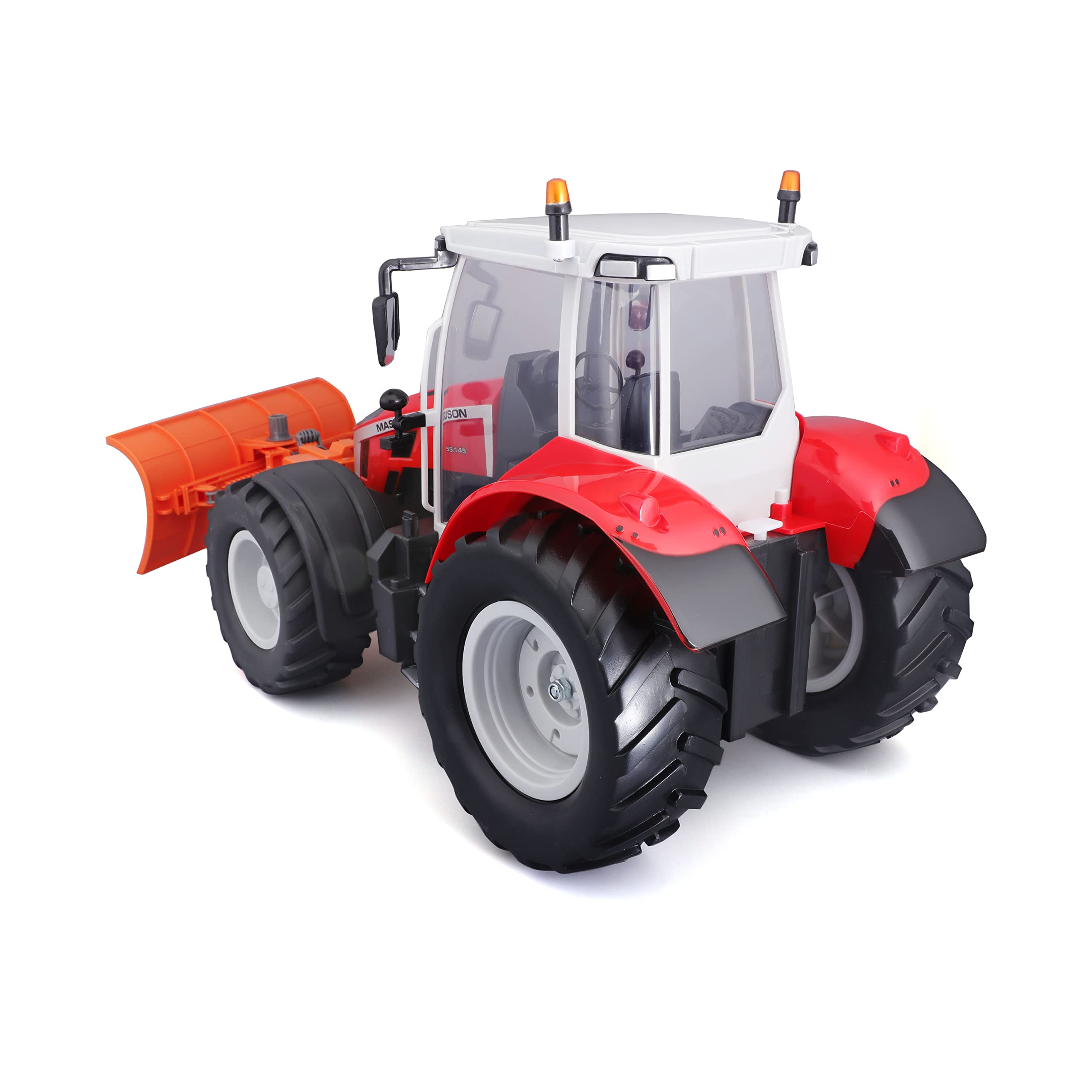 Maisto Tech R/C Massey Ferguson 5S.145 - Tractor teledirigido con luz y quitanieves Desmontable, con Controlador de Palo, a Partir de 8 años, Rojo (582724)