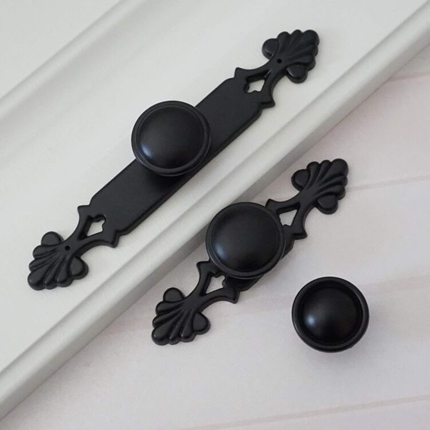 LBFEEL Drawer Pull Backplate Black Dresser Knobs Drawer Knob Pulls Handles Back Plate Kitchen Cabinet Knobs Backplates Handle Rustic Plates (Knob Small Palte)