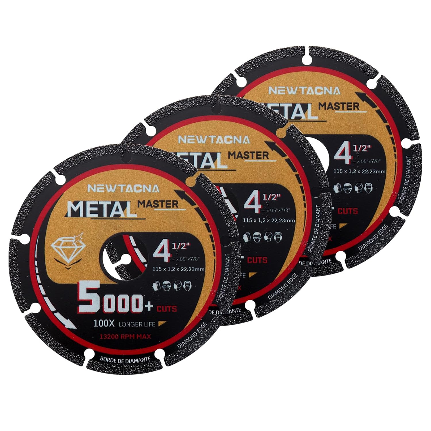 4 1/2 Cut Off Wheel Angle Grinder Cutting disc Diamond 4.5 Cut Off Wheel for Metal Cut Off Wheels 4 1/2 inch Metal Cutting Blade 3 Pack