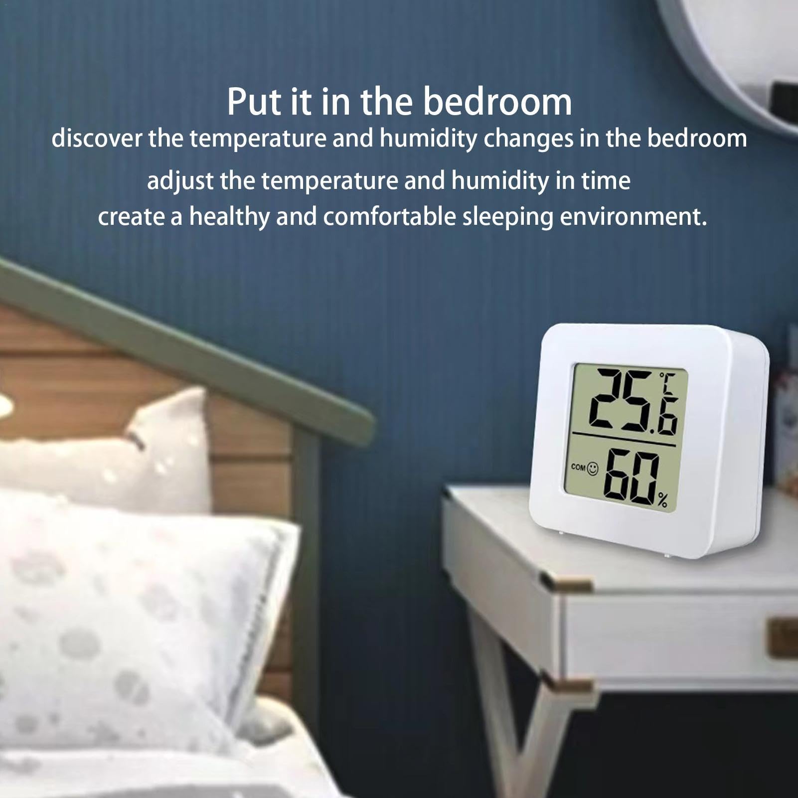 Hygromètre numérique - compteur d'humidité hygromètre numérique avec indicateur d'expression - capteur de confort d'air, compteur d'humidité flexible pour chambre d' , bureau, incube
