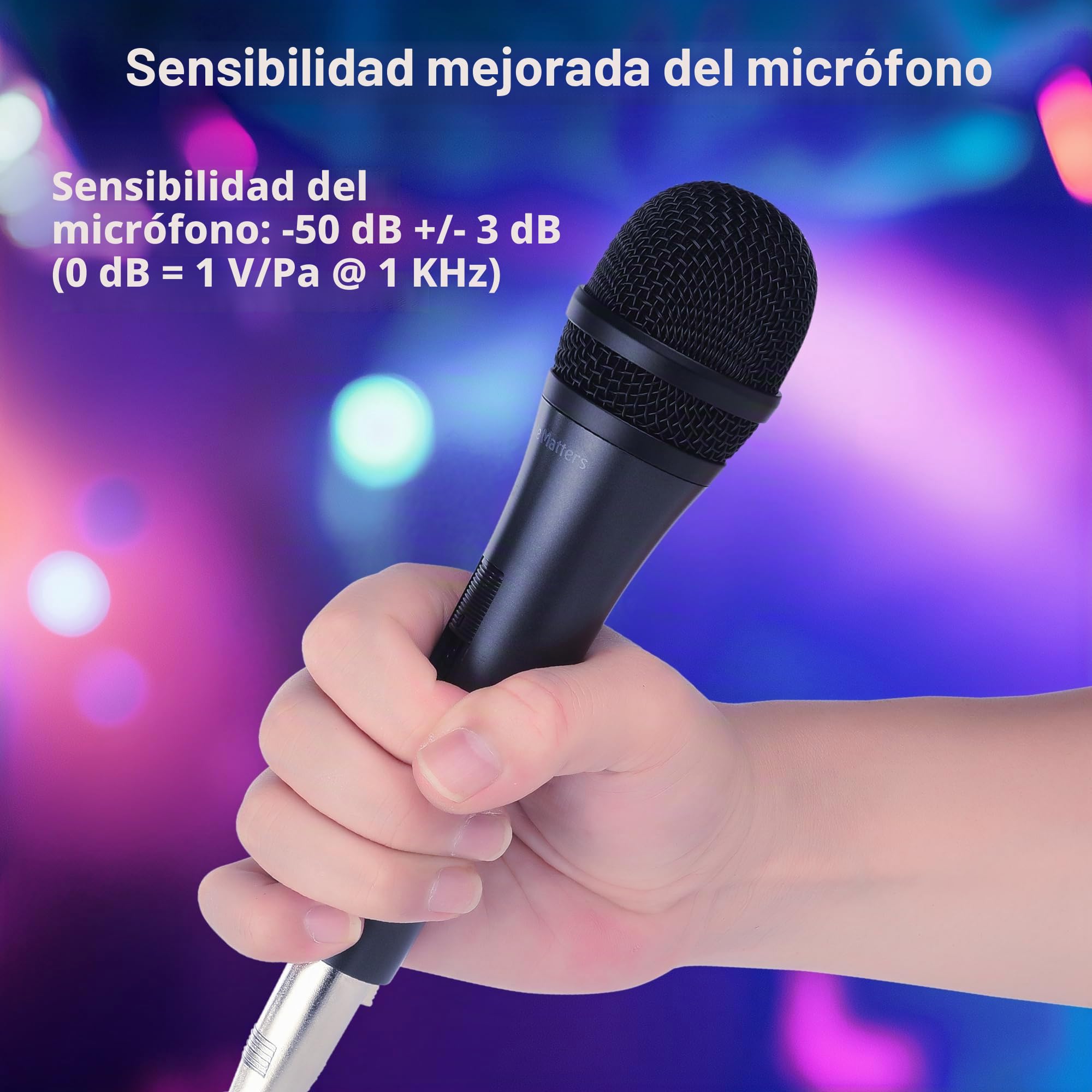 Cable Matters Paquete de 2 micrófonos vocales dinámicos cardioides con Cable de 4,5 m, 6,35mm micrófono de Canto con Cable/micrófono de máquina de Canto Karaoke