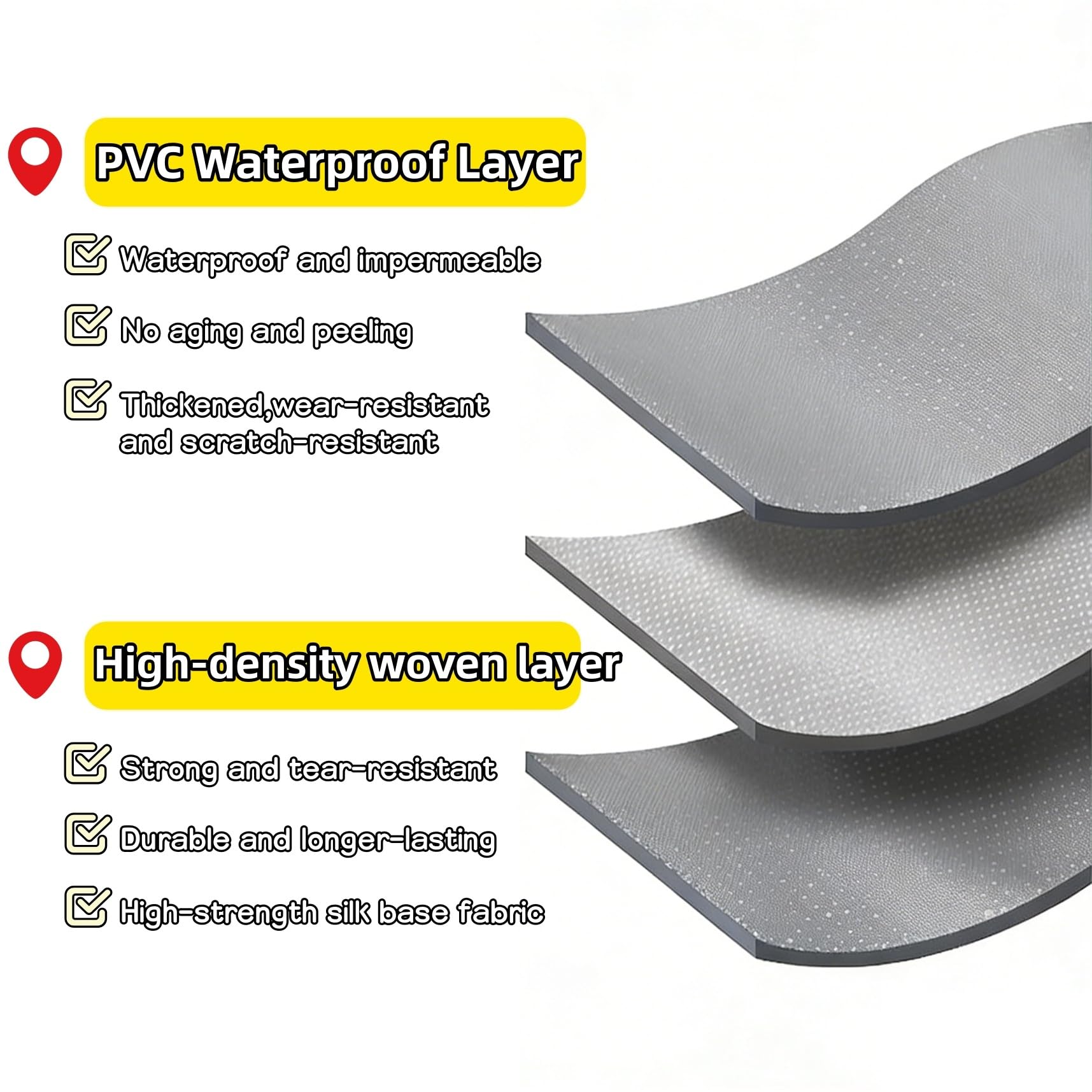 Abdeckplane 220 x 500 cm Uv-Stabil, Wasserfest, Abwaschbar & Langhaltig, Schutz vor Witterung - Ideal Geeignet Allzweckplane, Abdeckplane für Camping & Outdoor Garten, Grau