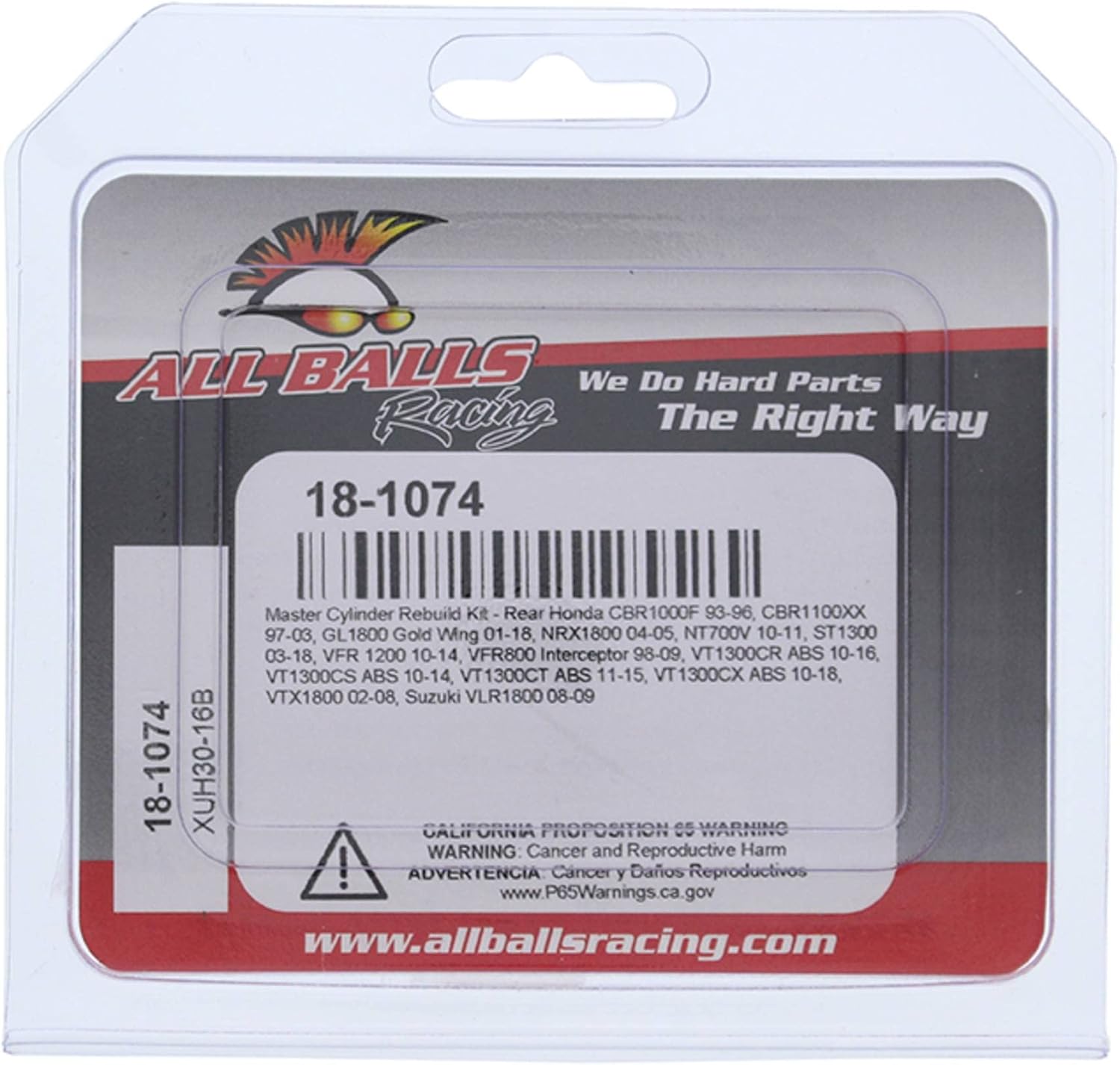 All Balls Master Cylinder Rebuild kit 18-1074 for C109RT 2008 2009, VFR 800 1998-2009, VFR 1200 F 2010-2014, ST 1300 PA Police ABS 2014-2015