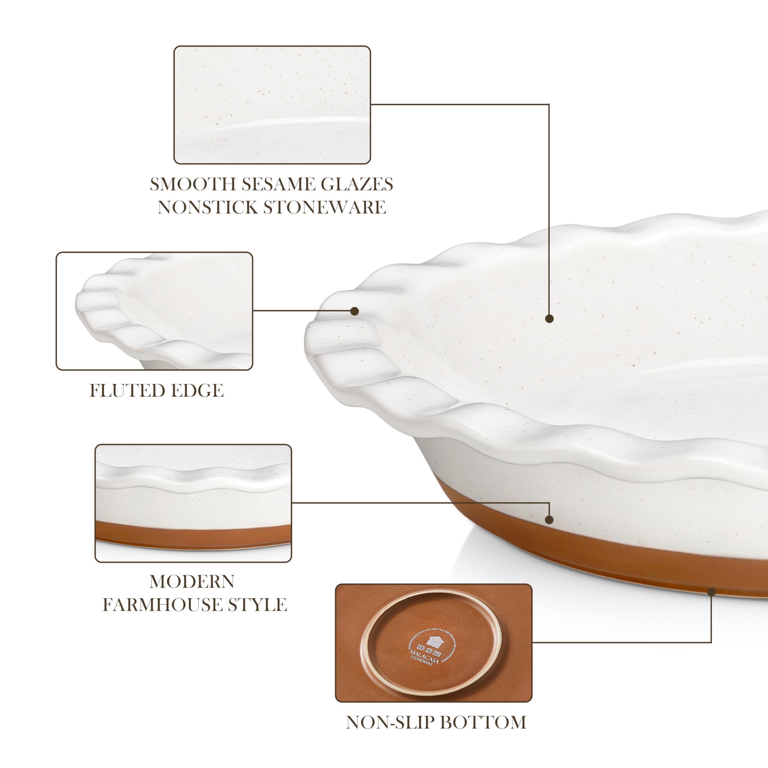 MALACASA Kuchenform aus Keramik, 1er-Set