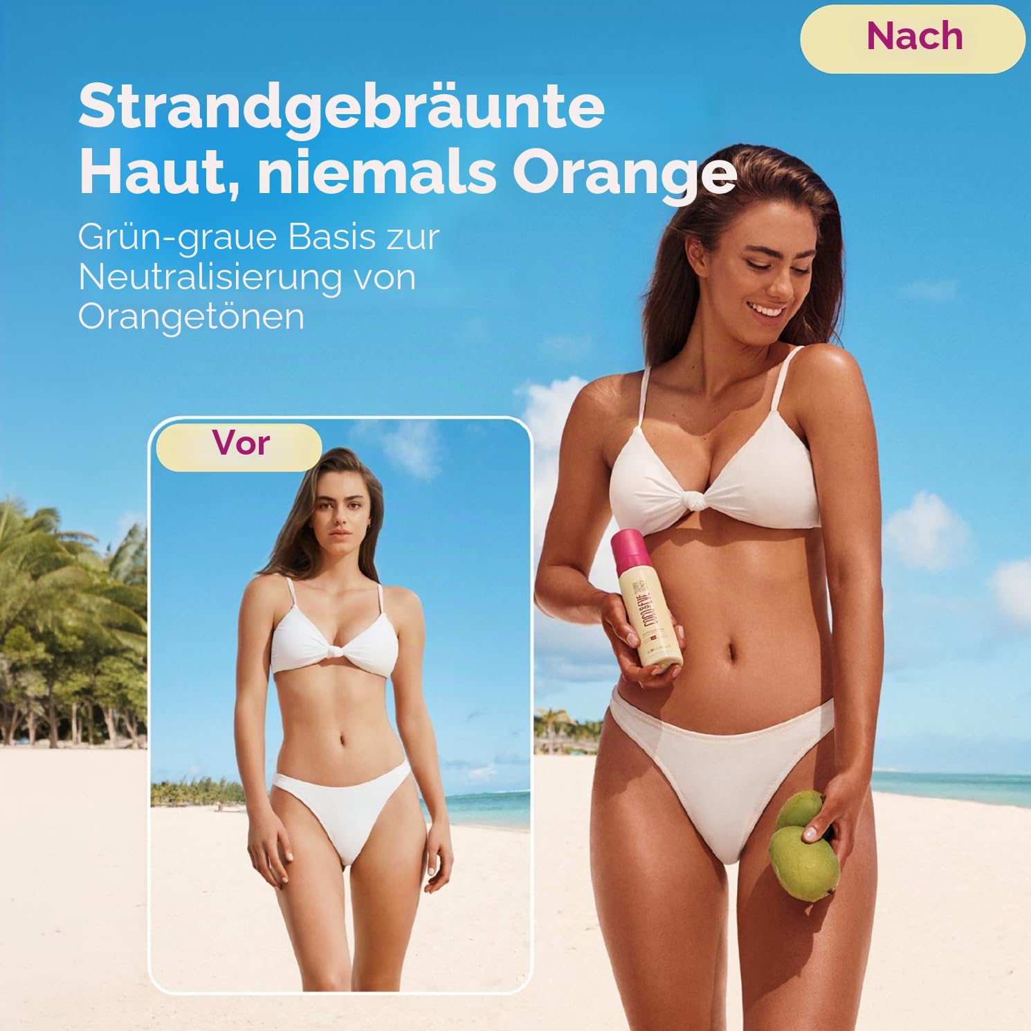 Coco & Eve Sunny Honey Deluxe Selbstbräunerset - Bali Bräunungsmousse mit Samthandschuh zum Auftragen von Selbstbräuner und Transportbeutel. Selbstbräunungsmousse (Medium)
