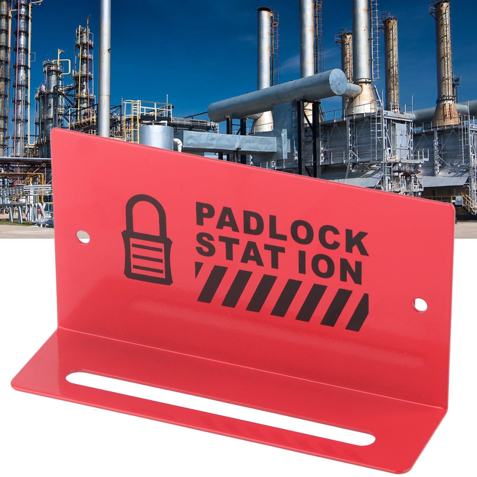 Lockout TAGOUT Locks Station, Professional Alloy Steel Management Rack, Easy to Install Padlock Holder for 5-8 Padlocks, RED
