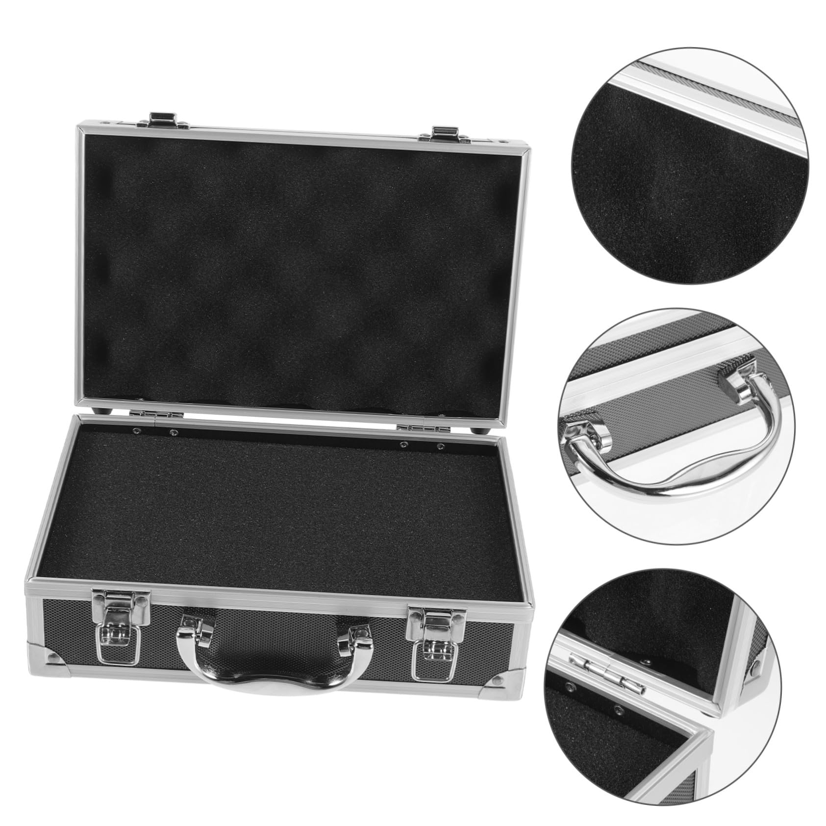 Mini Cassetta Attrezzi in Lega Di Alluminio Resistente Scratchproof Manico Portatile e Blocco Sicuro Per Conservazione Utensili e Gadget