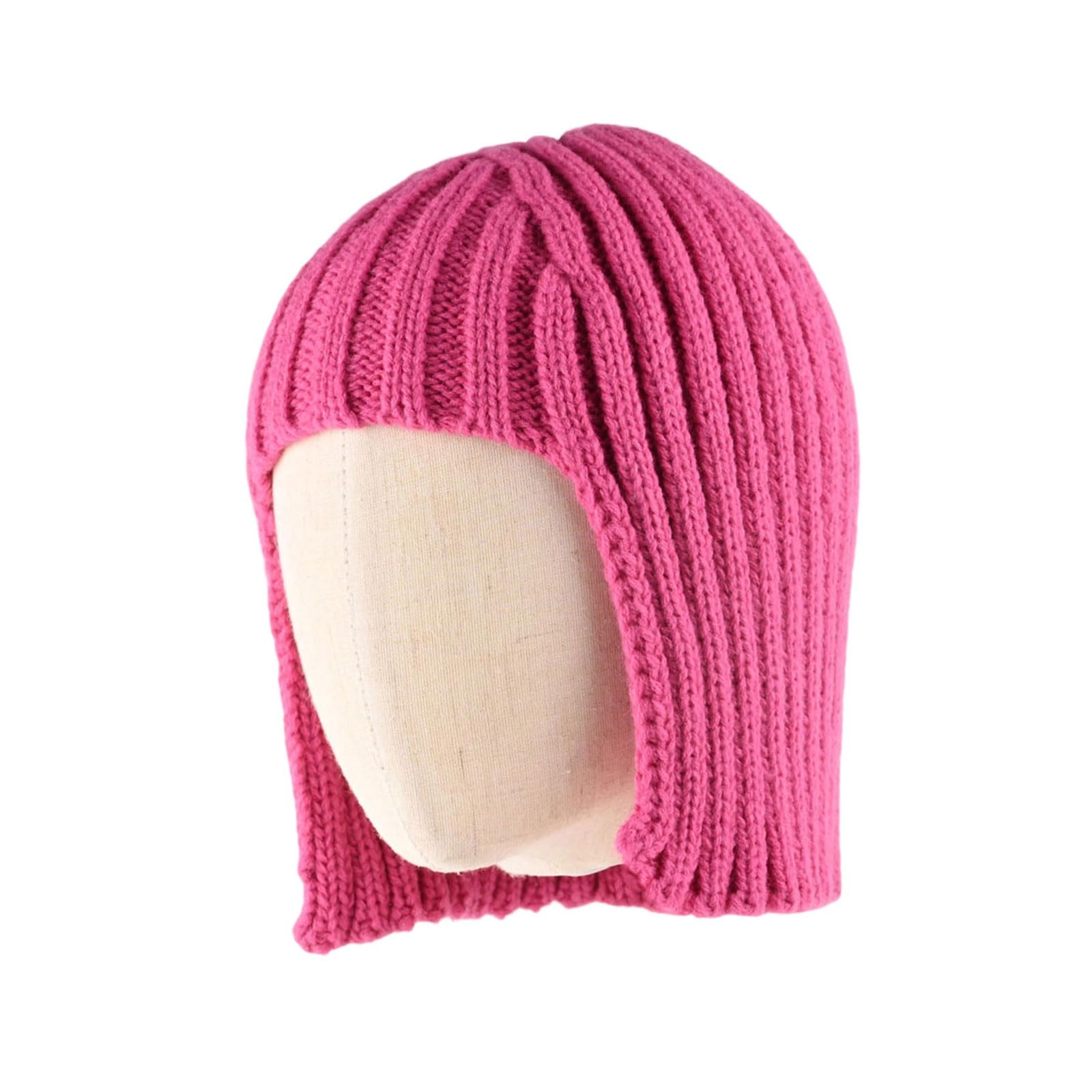 Maxtonser Womens Fashion Knit Hat Headwrap Unique Wigs Design And Warm EarFlaps For Winter Styles Photo Props