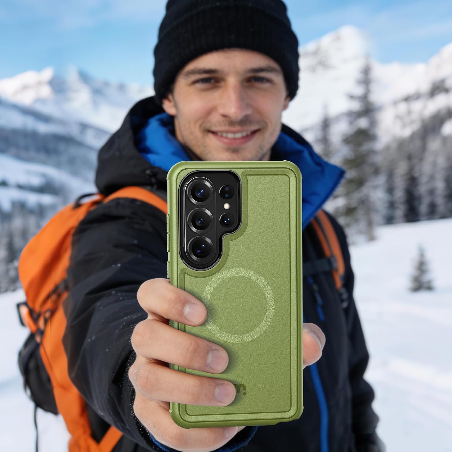 M MYBAT PRO for Samsung Galaxy S26 Ultra Case,Magnetic Cover with Drop-Tested Armor,Heavy Duty Protection Case for Galaxy S26 Ultra,Shockproof Cover|Supports Wireless Charging Army Green