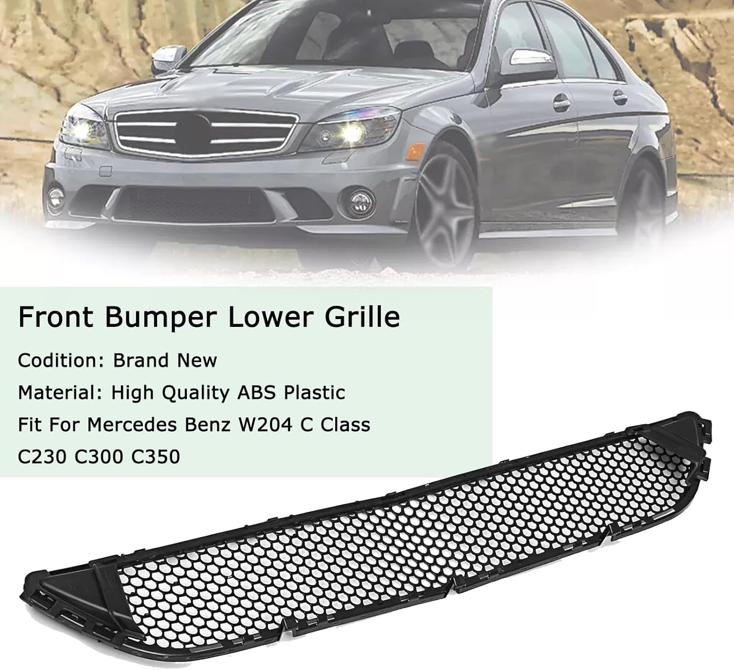 Front Bumper Grille Compatible For Mercedes Benz W204 C Class Front Grill C230 C300 C350 AMG 2008 2009 2010 2011 2048850153