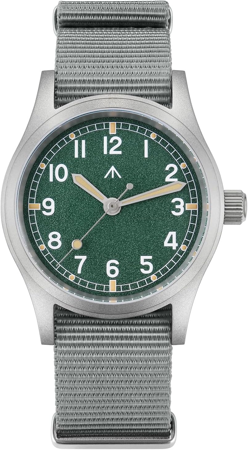 Militado ML12 38mm Mens Watch - Sweep Hand VH31 Mecha-Quartz Movement Domed Sapphire Crystal Quartz Watch C3 Luminous 100M Waterproof
