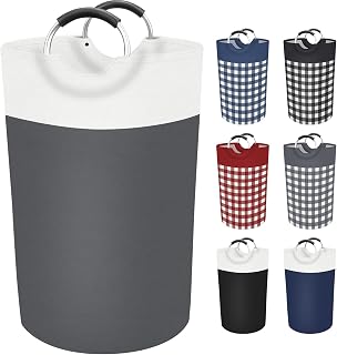 BlissTotes Laundry Basket, Laundry Hamper, Hampers for Laundry, Clothes Baskets Collapsible With Handles Waterproof For Bathroom Storage College Dorm, Family (Grey, 115L)