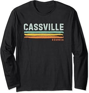 Vintage Stripes Cassville GA Long Sleeve T-Shirt