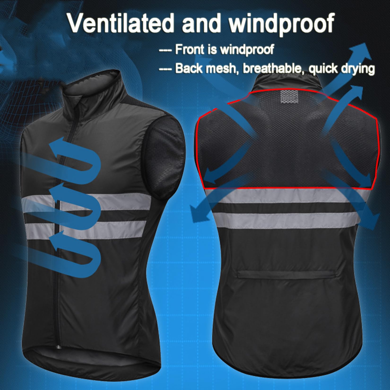 Chalecos De Ciclismo De Alta Visibilidad Hombres Mujeres Chaleco Softshell Reflectante Ropa De Abrigo A Prueba De Viento Chalecos Chaqueta Sin Mangas,Orange-3XL