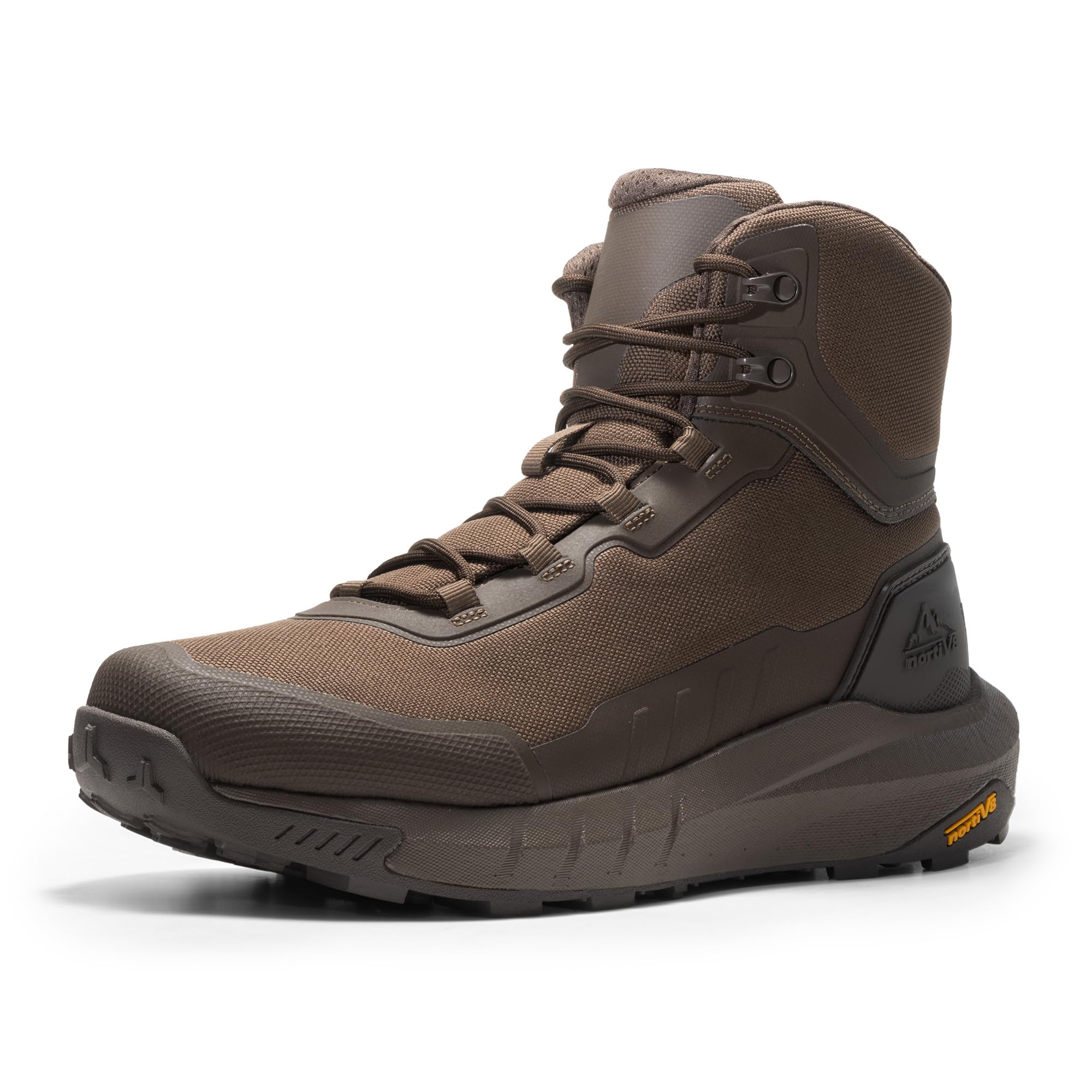 NORTIV 8 Herren Taktische Wanderschuhe Leichte Dämpfungssohle Stiefel für den ganzen Tag Seitlicher Reißverschluss Motorrad Kampf Militärstiefel