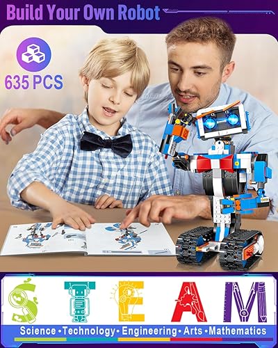 Miniatura 9 de okk STEM Robot Juguetes para niños 8-12, aplicación 5 en 1 y kit de construcción de robot de control remoto, kit de robótica de codificación