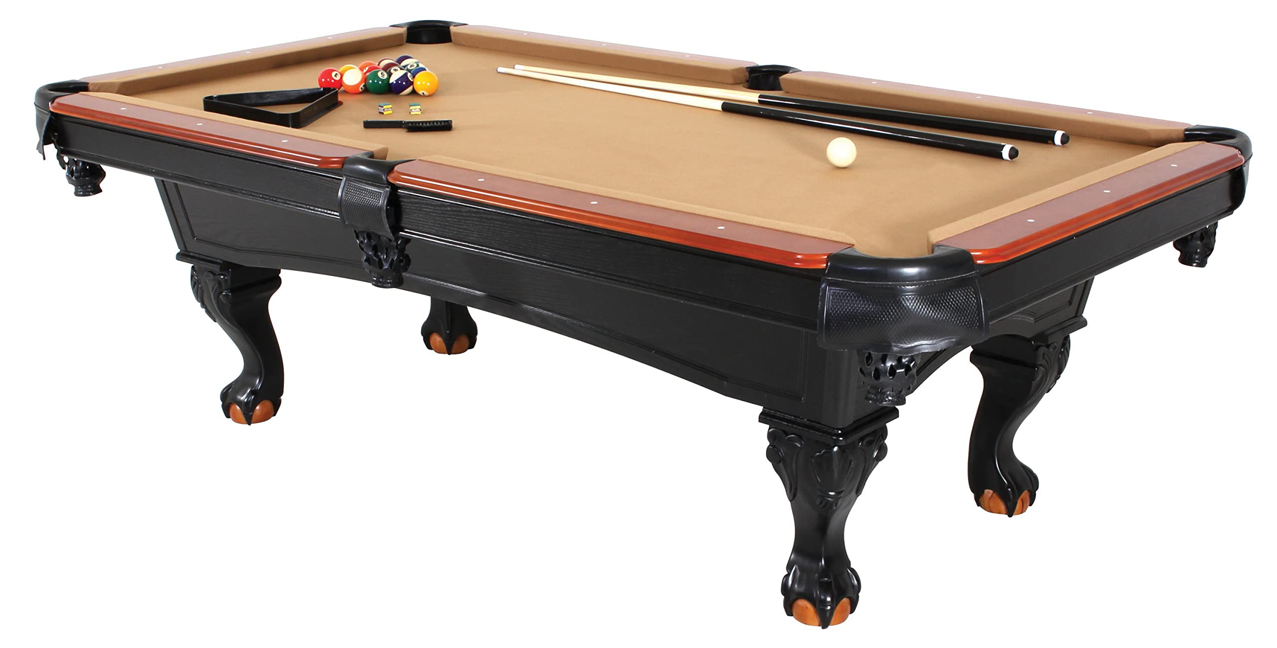Minnesota Fats 8' Covington Billiard Table with Carved Solid-Wood Legs and Antiqued Wood Finish