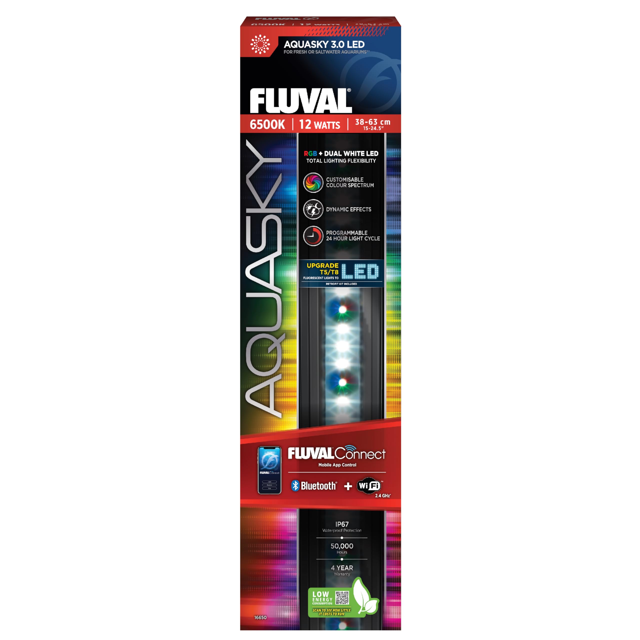 Fluval Aquasky 3.0 LED Aquarium Lighting with WiFi & Bluetooth, 12W
