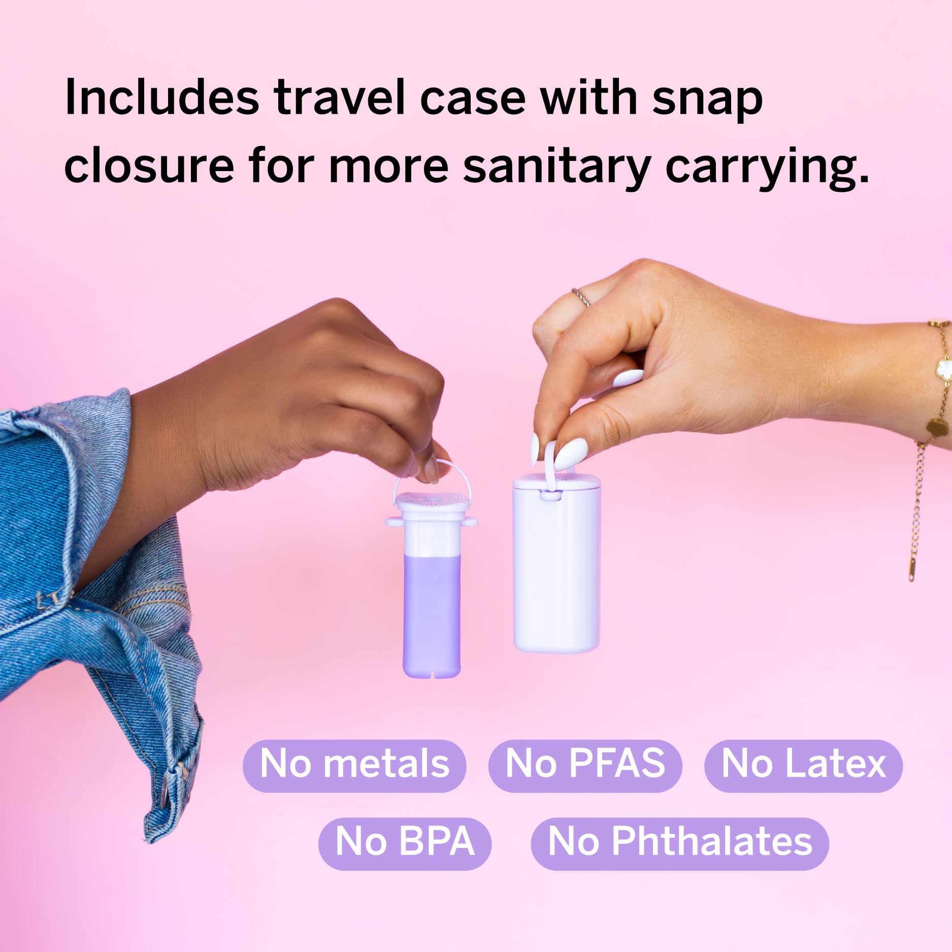 Pixie Menstrual Cup Applicator - Inserts Like A Tampon - Every Woman Can Now Use Period Cups - Perfect for Long Nails - Self Sanitizer TPE Properties - Travel Case (Cup Applicator)