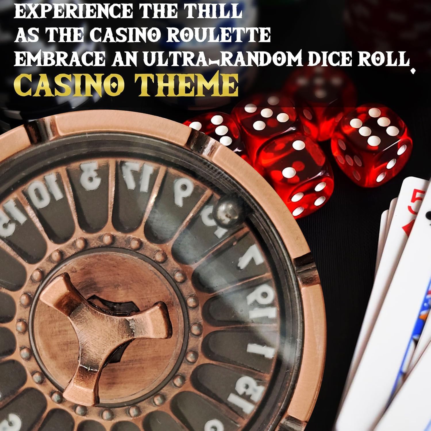 Lkjsjjns Spinner DND Dice Set,DND Dice D20 Dungeons and Dragons Dice Polyhedral Punk Style Small Flying Dragon Dice Spinning Random Rollerball Compasses (Antique red Copper)