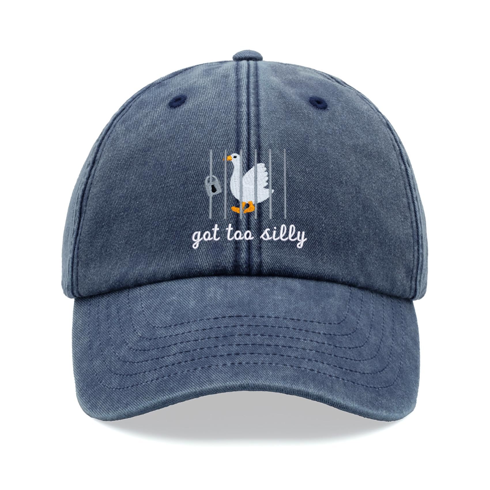 Cap Base Unisex Blue Denim Goose Got Too Silly Baseball Cap Vintage Washed Dad Hat Adjustable