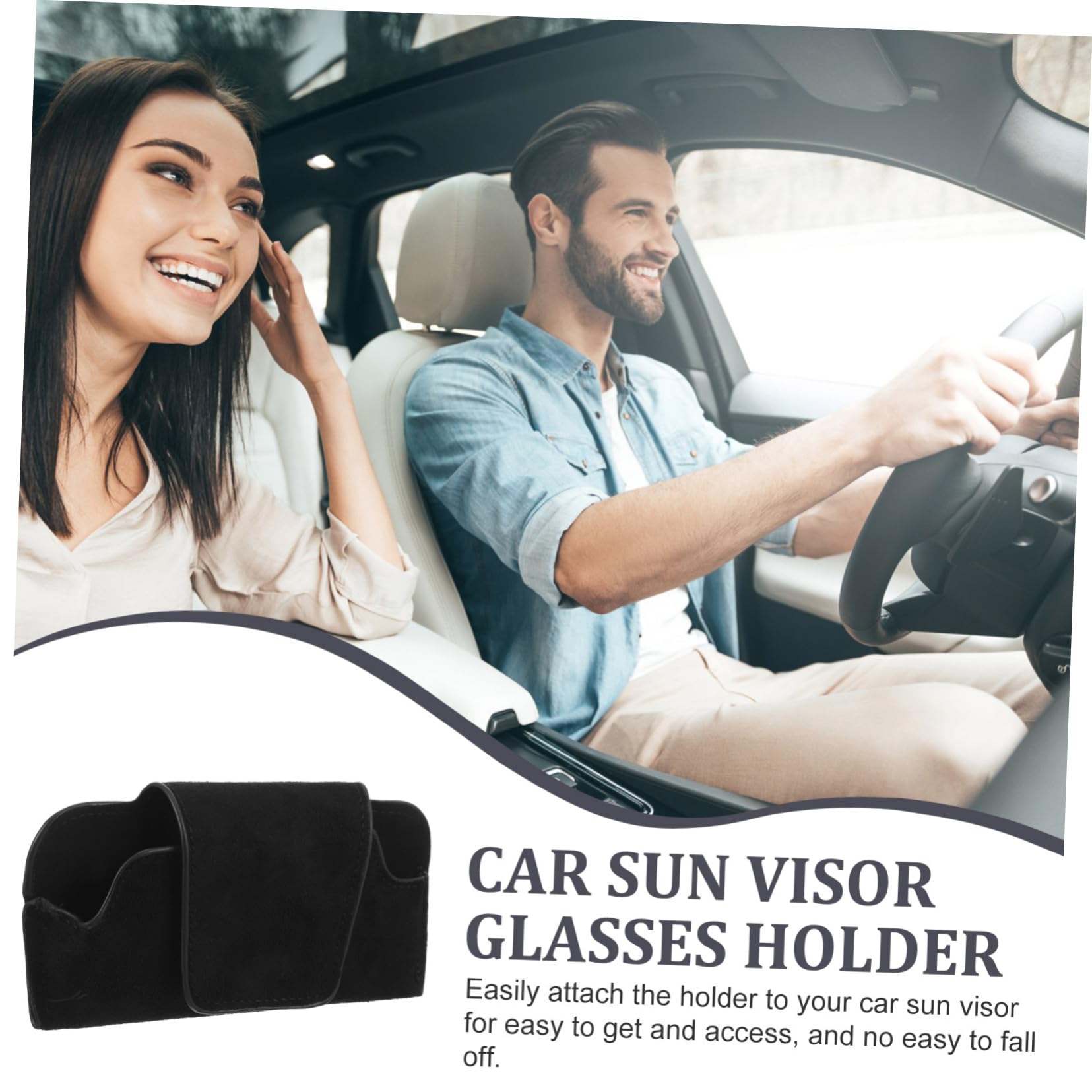 ABOOFAN 4 Piezas Soporte para Gafas de Coche Visera Sol portavasos Coche Auto para carros Sunshades Sunglasses Organizer Soporte de anteojos para Cuero PU Black