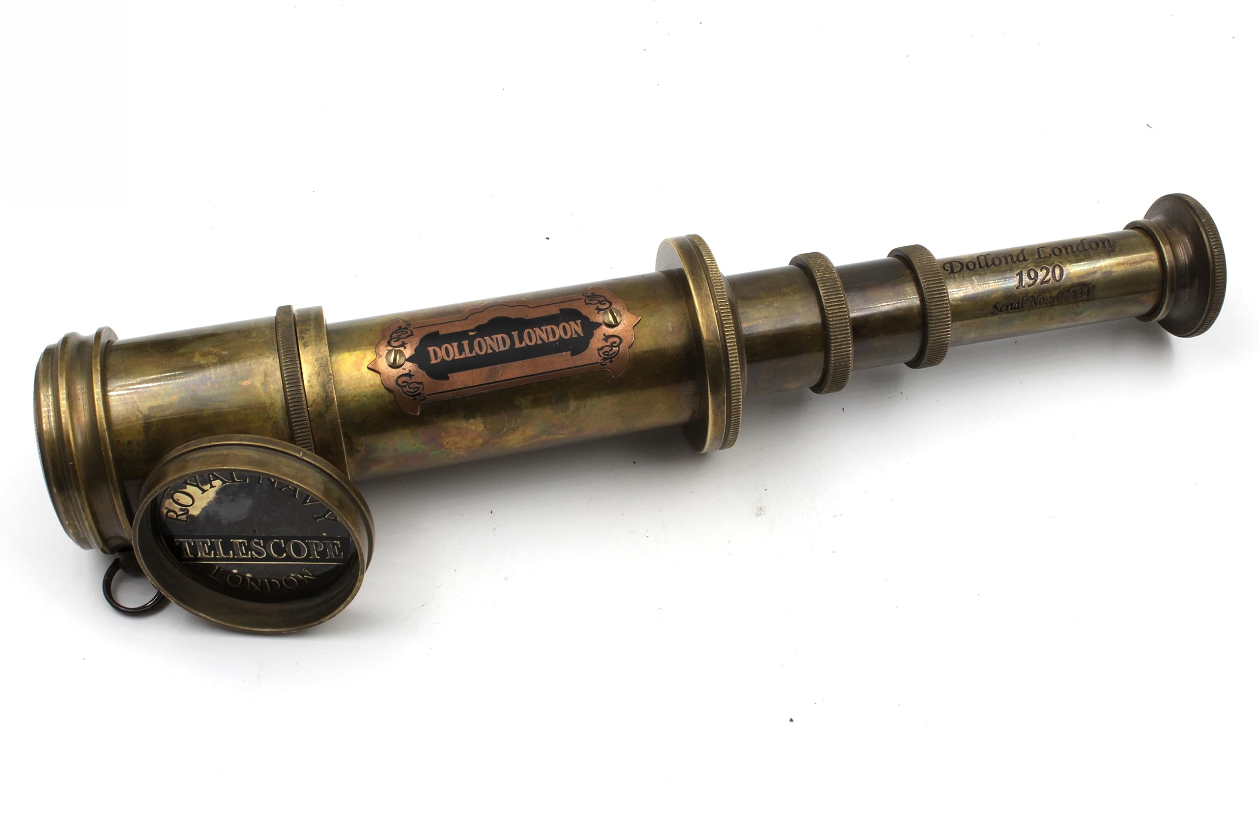 Marine Sailor-Dollond London Spyglass, 16 inch Brass Telescope with High Resolution,with Leather Case, Beautiful Lid and Finish by Commando Antique …